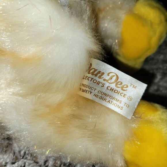 Vintage Dan Dee Duck 15 inch Plush Fuzzy Easter Spring Bird Bow Stuffed Animal T - Picture 5 of 6